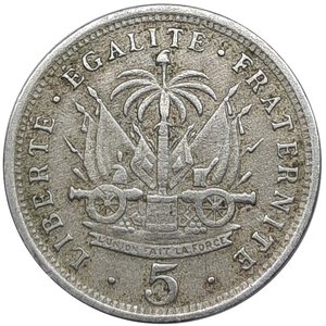 obverse: HAITI , 5 centimes 1905