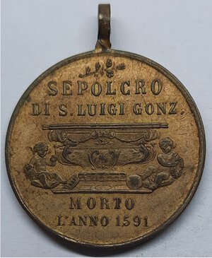 obverse: Medaglia Religiosa,  Sepolcro S.Luigi Gonzaga 