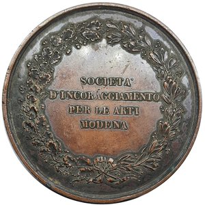 reverse: Modena, Francesco V, Medaglia societa  incoraggiamento arti 1866  diam.59 mm