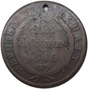 reverse: HAITI , 6 centime 1846 Forata