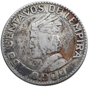 reverse: HONDURAS , 50 Centavos argento 1951