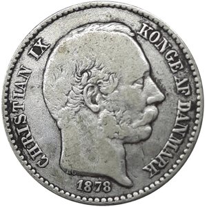 obverse: INDIE OCCIDENTALI DANESI , Christian IX ,10 Cents argento  1878 RARA