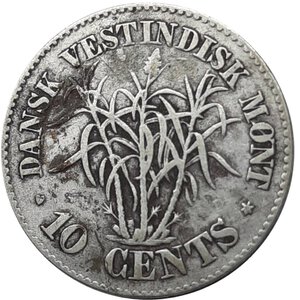 reverse: INDIE OCCIDENTALI DANESI , Christian IX ,10 Cents argento  1878 RARA