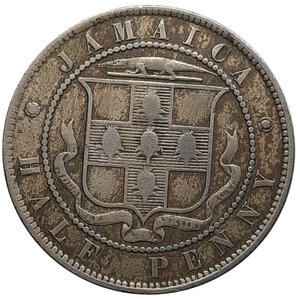 reverse: JAMAICA, Victoria queen, half penny 1894 