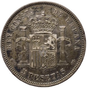 reverse: SPAGNA. Alfonso XII. 5 pesetas 1883. Ag. BB+