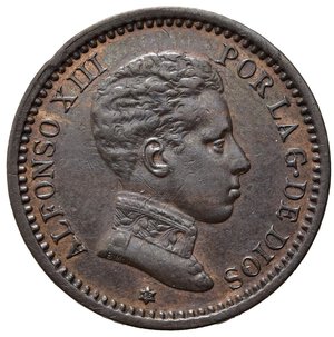 obverse: SPAGNA. Alfonso XIII. 2 centimos 1905. Cu. SPL-FDC