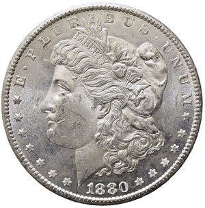 reverse: STATI UNITI. Dollaro Morgan 1880 CC. Carson City. qFDC