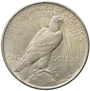 obverse: STATI UNITI. Dollaro Peace 1922. Ag. Colpetti al bordo. SPL