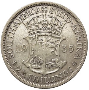 reverse: SUDAFRICA. Giorgio V. 2 1/2 Shillings 1935. Ag. qBB