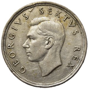 obverse: SUDAFRICA. Giorgio VI. 5 Shillings 1952. Ag. BB+