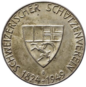 obverse: SVIZZERA. TIRI FEDERALI. Graubunden. Swiss Shooting medal. Federal Shooting Festival at Chur 1949. Ag. Krause 144. FDC