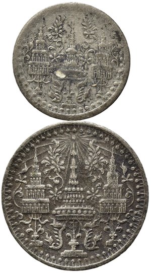 reverse: THAILANDIA. Coppia di 1/16 e 1/8 Fuang 1862. BB