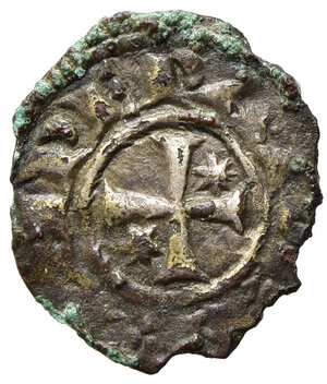 obverse: BRINDISI. Enrico Vidi Svevia (1191-1196) con la moglie Costanza d Altavilla. Mezzo denaro Mi (0,25 g). qBB