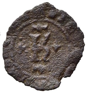 reverse: BRINDISI. Carlo I d Angiò (1266-1278). Denaro Mi (0,47 g). MIR 339. R3. qBB