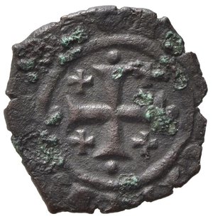 reverse: BRINDISI. Carlo I d Angiò (1266-1278). Denaro Mi (0,66 g). Croce uncinata - Scudo con tre gigli. MIR 357 R2. qBB