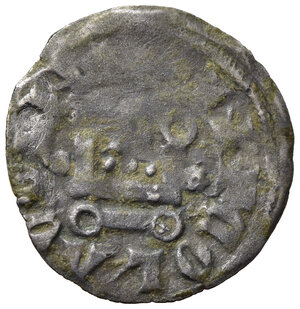reverse: CAMPOBASSO. Nicola I di Monfort (1422). Tornese Mi (0.79 g - 17.7 mm). NICOLA COM; Castello. R/CAMPOBASSI; croce patente. Biaggi 538. MB