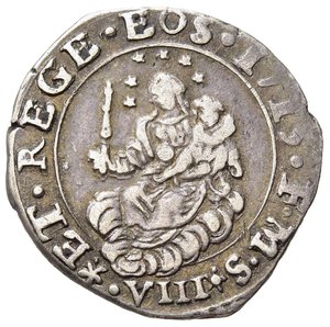 reverse: GENOVA. Dogi biennali (1528-1797). III fase (1637-1797). 8 soldi 1715 sigle FMS. Ag (2,10 g). MIR 302/5. BB