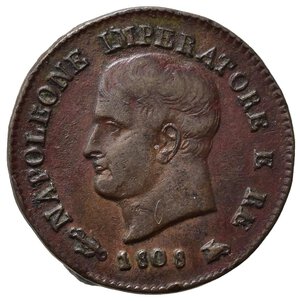 obverse: MILANO. Napoleone I re d Italia (1805-1814). 1 Centesimo 1808 M. BB