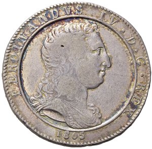 obverse: NAPOLI. Ferdinando IV (1759-1816). Mezza Piastra da 60 grana 1805. Ag (13.52 g). Magliocca 393. R2. BB