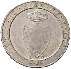 reverse: NAPOLI. Ferdinando IV (1759-1816). Mezza Piastra da 60 grana 1805. Ag (13.52 g). Magliocca 393. R2. BB