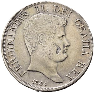 obverse: NAPOLI. Ferdinando II di Borbone (1830-1859). Piastra da 120 grana 1834. Ag (27,56 g). Magliocca 539. qBB