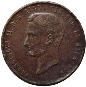obverse: NAPOLI. Francesco II (1859-1860). 10 tornesi 1859. Cu. Gig. 4. qBB