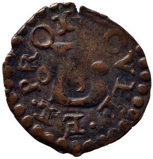 obverse: NOVELLARA. Alfonso II Gonzaga (1644-1678). Anonime di Alfonso II. Quattrino 1663 con Volto Santo del tipo Lucca Cu (0,63 g). MIR 887/2 R. BB