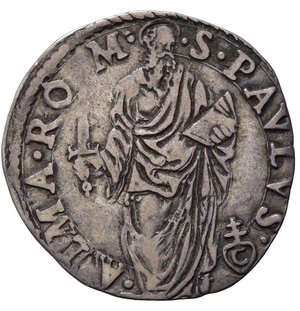 reverse: ROMA. Stato Pontificio. Paolo IV (1555-1559). Giulio Ag (3,09 g).qBB