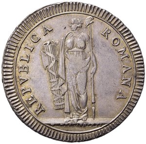 obverse: ROMA. Prima Repubblica Romana 1798-1799. Scudo s.data. Ag (26,46 g). Gig. 1 - Rara. BB+