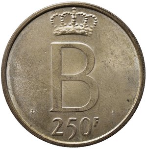 reverse: BELGIO. 250 Francs 1976. Ag. qFDC