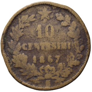 reverse: Vittorio Emanuele II (1861-1878). 10 centesimi 1867. FALSO D EPOCA. AE (9,48 g). BB