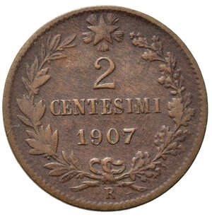 reverse: Vittorio Emanuele III (1900-1943). 2 centesimi 1907 