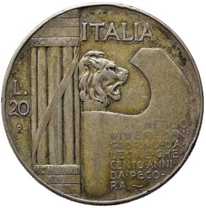 reverse: Vittorio Emanuele III (1900-1943). 20 lire 
