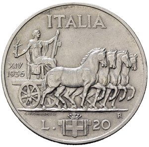 reverse: Vittorio Emanuele III (1900-1943). 20 Lire 1936 