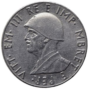 obverse: Vittorio Emanuele III (1900-1943). ALBANIA. 2 lek 1939 XVIII 
