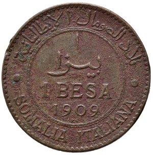 reverse: Vittorio Emanuele III. Somalia Italiana (1909-1925). 1 Besa 1909. Cu. Gig. 28. MB-BB