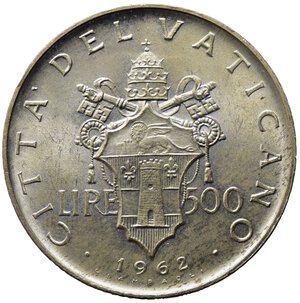 reverse: VATICANO. Giovanni XXIII. 500 Lire 1962. Ag. FDC