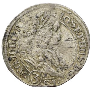 obverse: AUSTRIA. Joseph I. 3 Kreuzer 1708 CB. Ag (1,74 g). BB+
