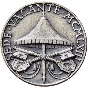 reverse: ROMA. Medaglia Sede Vacante 1963. Ag (27,7 g - 38 mm). qFDC