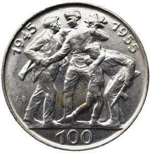 reverse: CECOSLOVACCHIA. 100 Korun 1955. Ag. KM#45. FDC