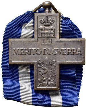 obverse: SAVOIA - Croce al merito di guerra, bronzo, 1,5 cm x 1,5 cm, nastrino originale, BB.