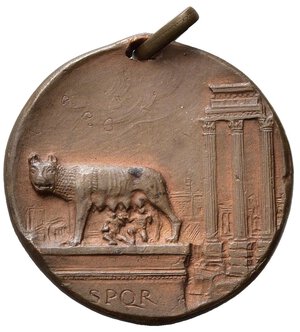 reverse: SAVOIA - Medaglia 2 Reggimento Berasglieri Roma Natale 1924, bronzo, con anello, diametro 2.5 cm.peso gr.6, BB.