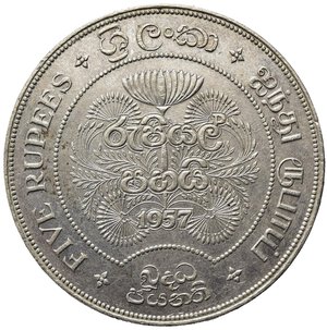 obverse: CEYLON (Sri Lanka). 2500 Rupie 1957. Ag (28,26 g). KM#126. SPL
