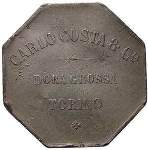 obverse: GETTONE Torino Dora Grossa, Carlo Costa & Co. L UNIONE FA LA FORZA. BB