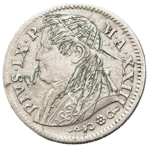 obverse: Satiriche. ROMA. Stato Pontificio. Pio IX. 10 soldi 1869 con incisioni coeve. BB