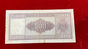 reverse: REPUBBLICA ITALIANA. 500 lire 1947. Medusa. Serie sostitutiva W. Einaudi-Urbini. qBB