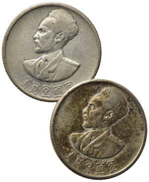 obverse: ETIOPIA. Lotto di 2 monete in AG. Etiopia. BB