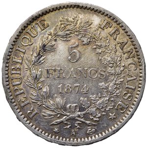 obverse: FRANCIA. 5 Francs 1874 A. Ag. SPL+