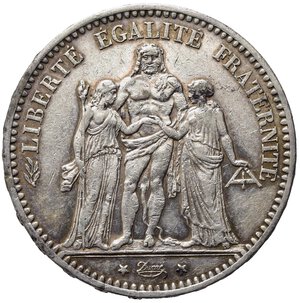 reverse: FRANCIA. 5 Francs 1874 A. Ag. SPL+