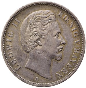 obverse: GERMANIA. Ludwig II. 5 Mark 1876. Ag. SPL